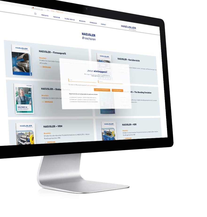 lead-management-software-download_bereich Screenshot einer Webseite mit Registrierungsbeispiel mit integrierter Lead Management Software.